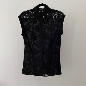 All Saints Lace Silk Beaded Blouse Size 4 (XS)